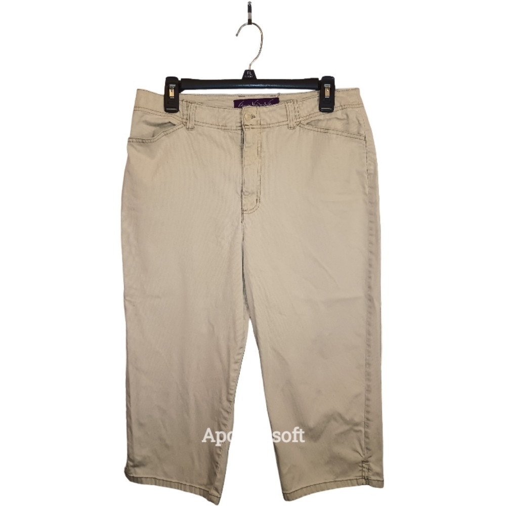 Gloria Vanderbilt Beige Cream Colored Crop Pants size 14P